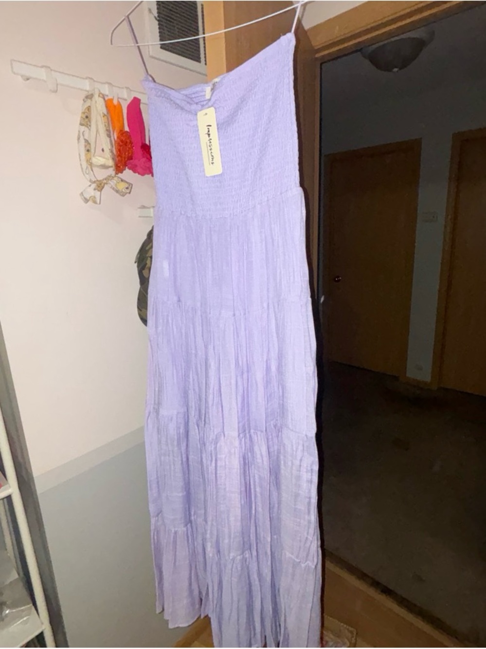 Impressions Light Lavender Tiered Maxi Dress